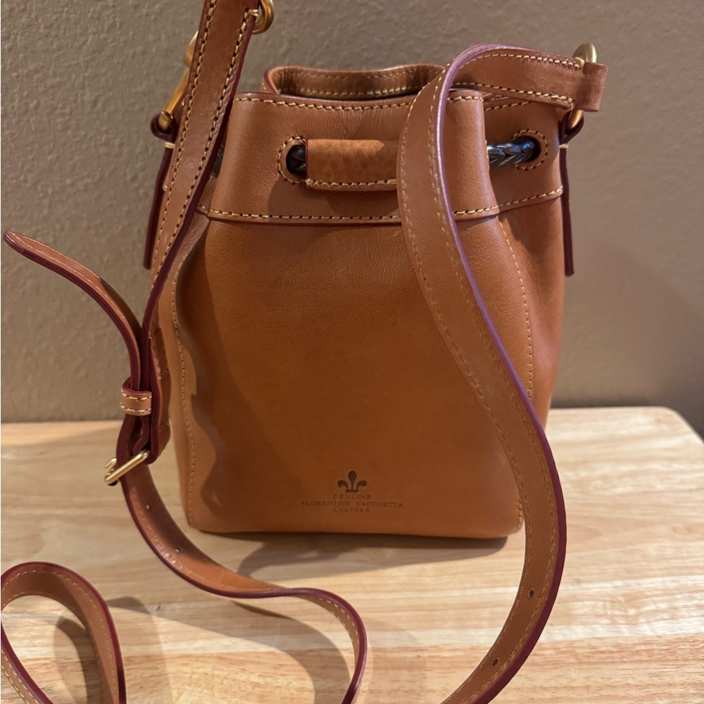 Dooney & Bourke Florentine Leather Mini Hattie Drawstring Crossbody Bag - Picture 2 of 13